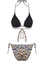 Trendyol Animal Patterned Triangle Tied Regular Bikini Set