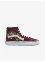 Vínové dámské kotníkové semišové tenisky VANS SK8-Hi - Dámské