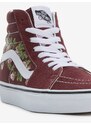 Vínové dámské kotníkové semišové tenisky VANS SK8-Hi - Dámské