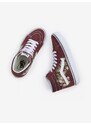 Vínové dámské kotníkové semišové tenisky VANS SK8-Hi - Dámské