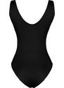 Trendyol Black Soft Touch/Soft Fitted V Neck Snap Knitted Bodysuit