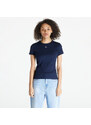 Tommy Hilfiger Dámské tričko Tommy Jeans Slim Essential Rib Short Sleeve Tee Dark Night Navy