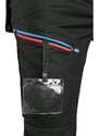 Canis CXS Kalhoty LEONIS pánské černé s modro/červenými doplňky 46