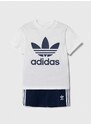 Dětská bavlněná souprava adidas Originals bílá barva