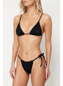 Trendyol Black Tunnel Triangle High Leg Brazilian Bikini Set