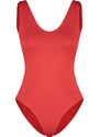 Trendyol Red Soft Touch/Soft Fitted V Neck Snap Knitted Bodysuit