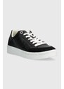 Kožené sneakers boty Tommy Hilfiger COURT SNEAKER MONOGRAM černá barva, FW0FW07812