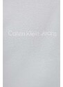 Bavlněná mikina Calvin Klein Jeans pánská, šedá barva, s kapucí, hladká