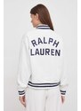 Oboustranná dětská bomber bunda Polo Ralph Lauren dámská, bílá barva, přechodná