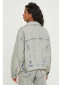 Džínová bunda Levi's dámská, šedá barva, přechodná, oversize