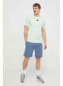 Bavlněné tričko adidas zelená barva, s potiskem, IN6237