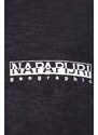 Bavlněné tričko Napapijri S-Grober černá barva, s potiskem, NP0A4HQD0411