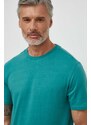 Bavlněné tričko Desigual WILLOW zelená barva, 24SMTK13
