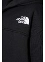 Mikina The North Face W Essential Fz Hoodie dámská, černá barva, s kapucí, s potiskem, NF0A853VJK31