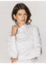 Willsoor Dámská bílá košile s barevnými kontrastními prvky 16198
