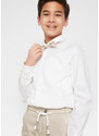 bonprix Chlapecké kalhoty Chino, košile a motýlek, slavnostní (3dílná souprava) Šedá