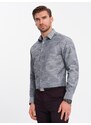 Ombre Clothing Trendy flanelová šedá košile V3 SHCS-0157