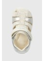 Dětské semišové sandály Geox SANDAL MACCHIA stříbrná barva