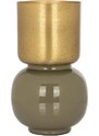 Zlato-zelená kovová váza Richmond Clover 18,5 cm