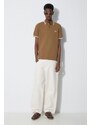 Bavlněné polo tričko Fred Perry Twin Tipped Shirt hnědá barva, s aplikací, M3600.U90