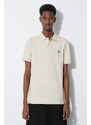 Bavlněné polo tričko Fred Perry Plain Shirt béžová barva, s aplikací, M6000.T04