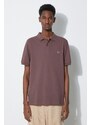 Bavlněné polo tričko Fred Perry Plain Shirt hnědá barva, s aplikací, M6000.U85