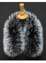 Špongr Kožešinový lem límec na kapuci z finského mývalovce 10033 BLACK & WHITE