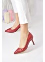 Fox Shoes Burgundy Patent Leather Print Women's Stiletto Heeled Stiletto