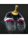 Špongr Krátká kožešina na kapuci z finského mývalovce 6058 Black & White 50 cm