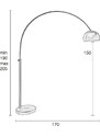 Stříbrná stojací lampa ZUIVER BOW 190 - 205 cm