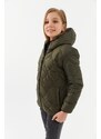 River Club Girl's Onion Pattern Water and Windproof Fiber Khaki Hooded Coat