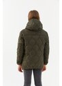 River Club Girl's Onion Pattern Water and Windproof Fiber Khaki Hooded Coat