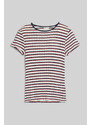 TRIČKO GANT STRIPED RIBBED SS T-SHIRT modrá XXS