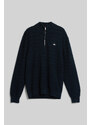 SVETR GANT STRIPE TEXTURED COTTON H-ZIP EVENING BLUE