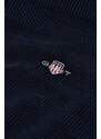 SVETR GANT STRIPE TEXTURED COTTON H-ZIP EVENING BLUE