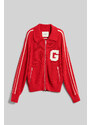 SVETR GANT CROPPED SHINY COTTON TRACK JACKET červená M