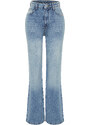 Trendyol Light Blue More Sustainable High Waist Wide Leg Jeans