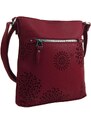 BELLA BELLY Crossbody dámská kabelka v květovaném designu tmavě červená 5432-BB