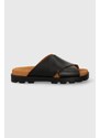 Kožené pantofle Camper Brutus Sandal dámské, černá barva, K201321.016