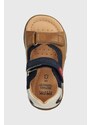 Dětské kožené sandály Geox SANDAL MACCHIA hnědá barva