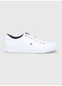 Kožené boty Tommy Hilfiger ESSENTIAL SNEAKER LTH bílá barva, FM0FM02157