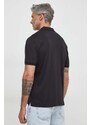 Bavlněné polo tričko Calvin Klein černá barva