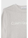 Dětská bavlněná mikina Calvin Klein Jeans šedá barva, s potiskem