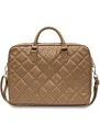 Taška na notebook 15-16" - Guess, Quilted 4G Metal Logo Brown