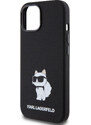Ochranný kryt na iPhone 15 - Karl Lagerfeld, Liquid Silicone Choupette NFT Black