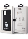 Ochranný kryt na iPhone 15 - Karl Lagerfeld, Liquid Silicone Choupette NFT Black