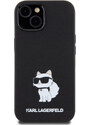 Ochranný kryt na iPhone 15 - Karl Lagerfeld, Liquid Silicone Choupette NFT Black