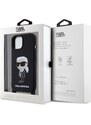 Ochranný kryt na iPhone 15 - Karl Lagerfeld, Liquid Silicone Crossbody Ikonik Black