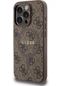 Ochranný kryt na iPhone 15 Pro MAX - Guess, 4G Colored Ring MagSafe Brown
