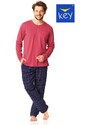 Pyjamas Key MNS 451 B22 Flannel M-2XL burgundy-navy blue